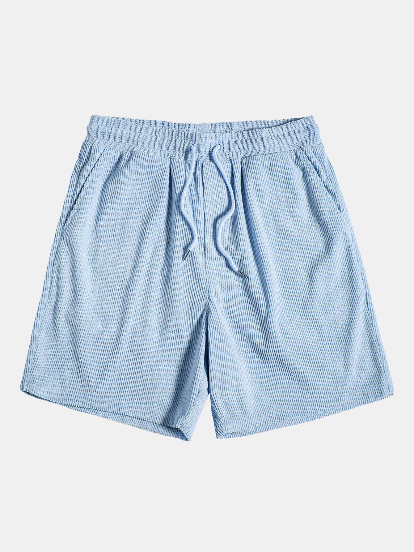 Short-Sleeve Corduroy Button-Up Shirt with Matching Shorts