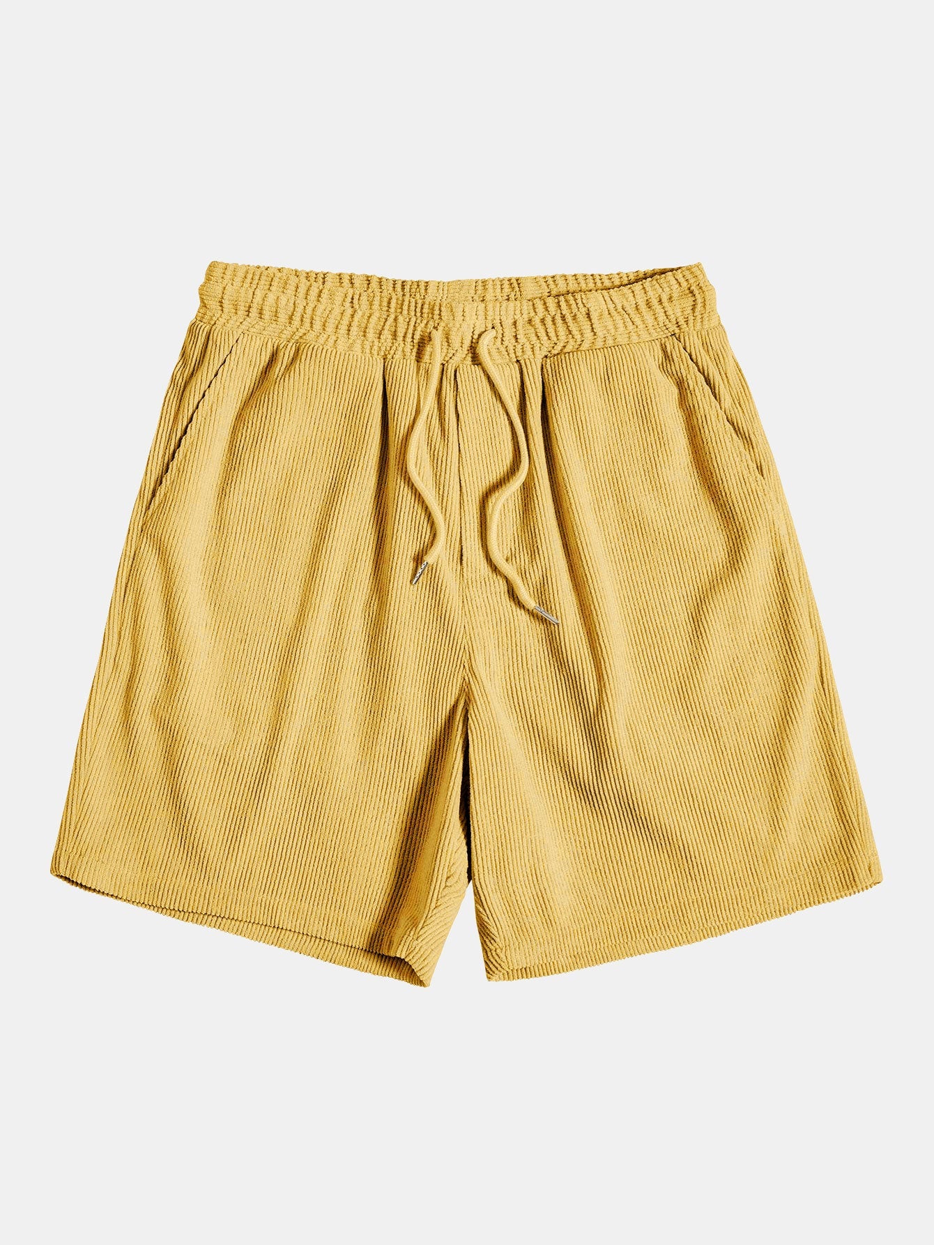 Short-Sleeve Corduroy Button-Up Shirt with Matching Shorts