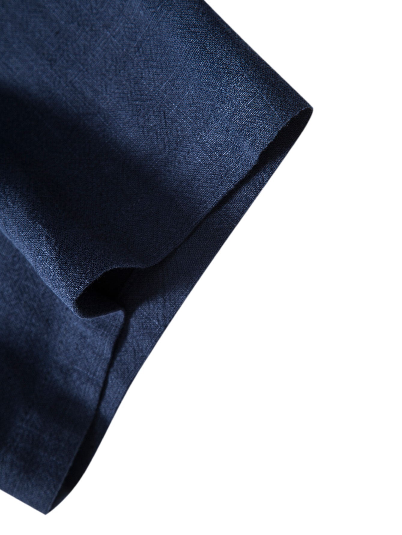 Linen-Rayon Blend Button-Up Shirt with Wrinkle-Textured Straight-Leg Pants
