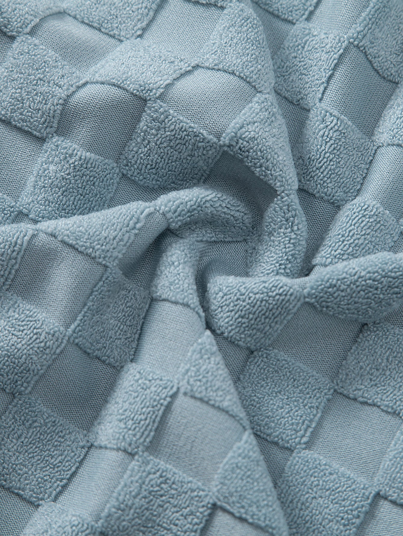 Checkerboard Terry Cloth Shirt and Shorts Set