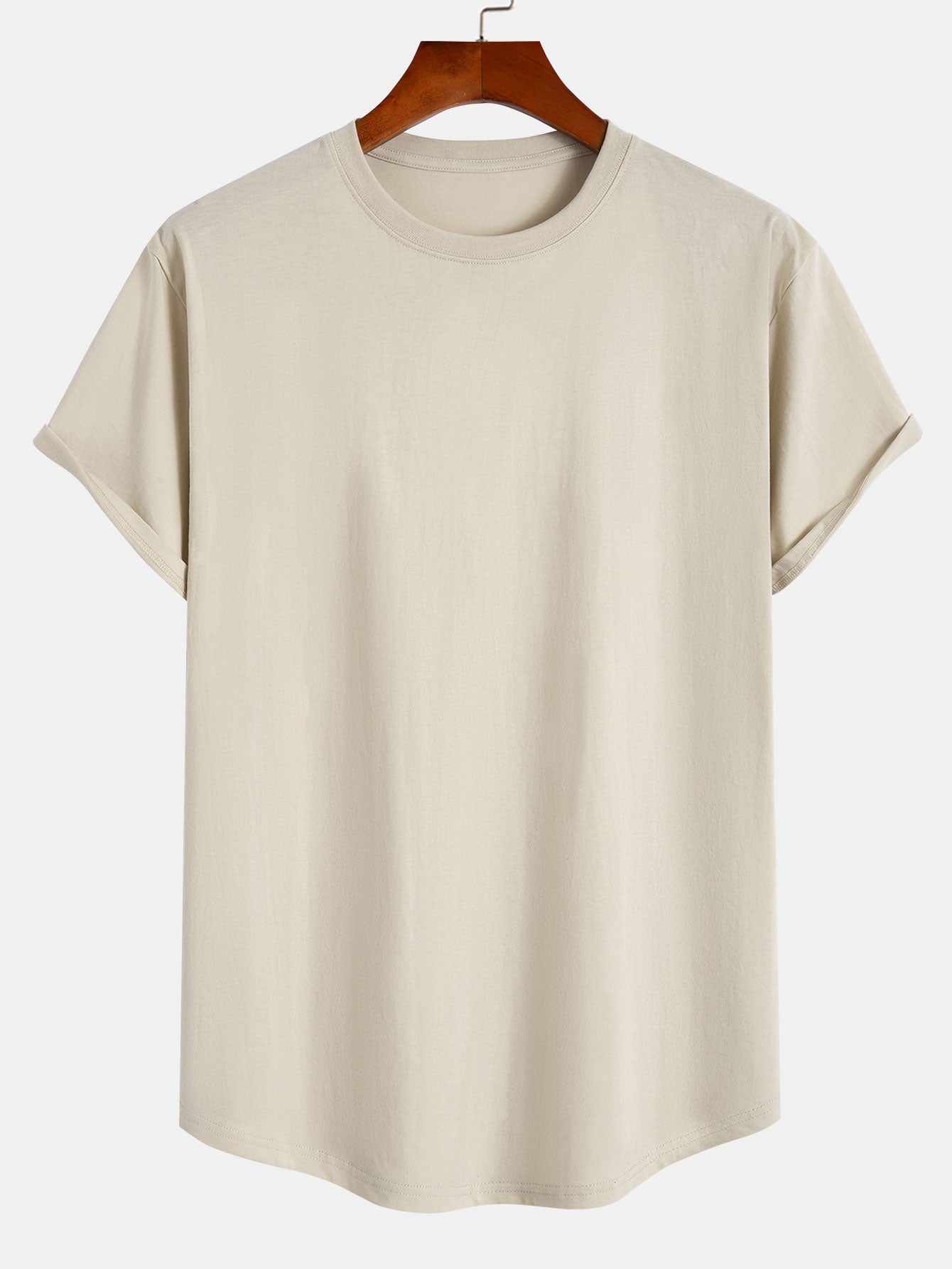 Set of 3 Essential Cotton Arc Hem T-Shirts