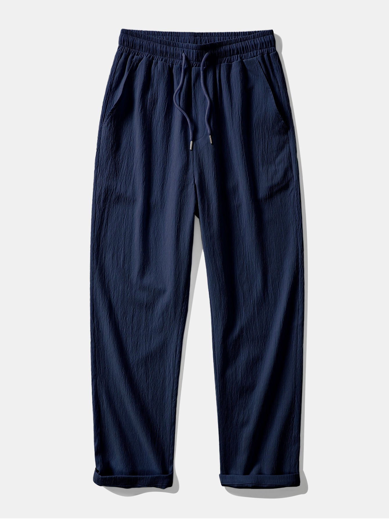 Textured Cuban Shirt with Contrasting Details & Straight Leg Trousers