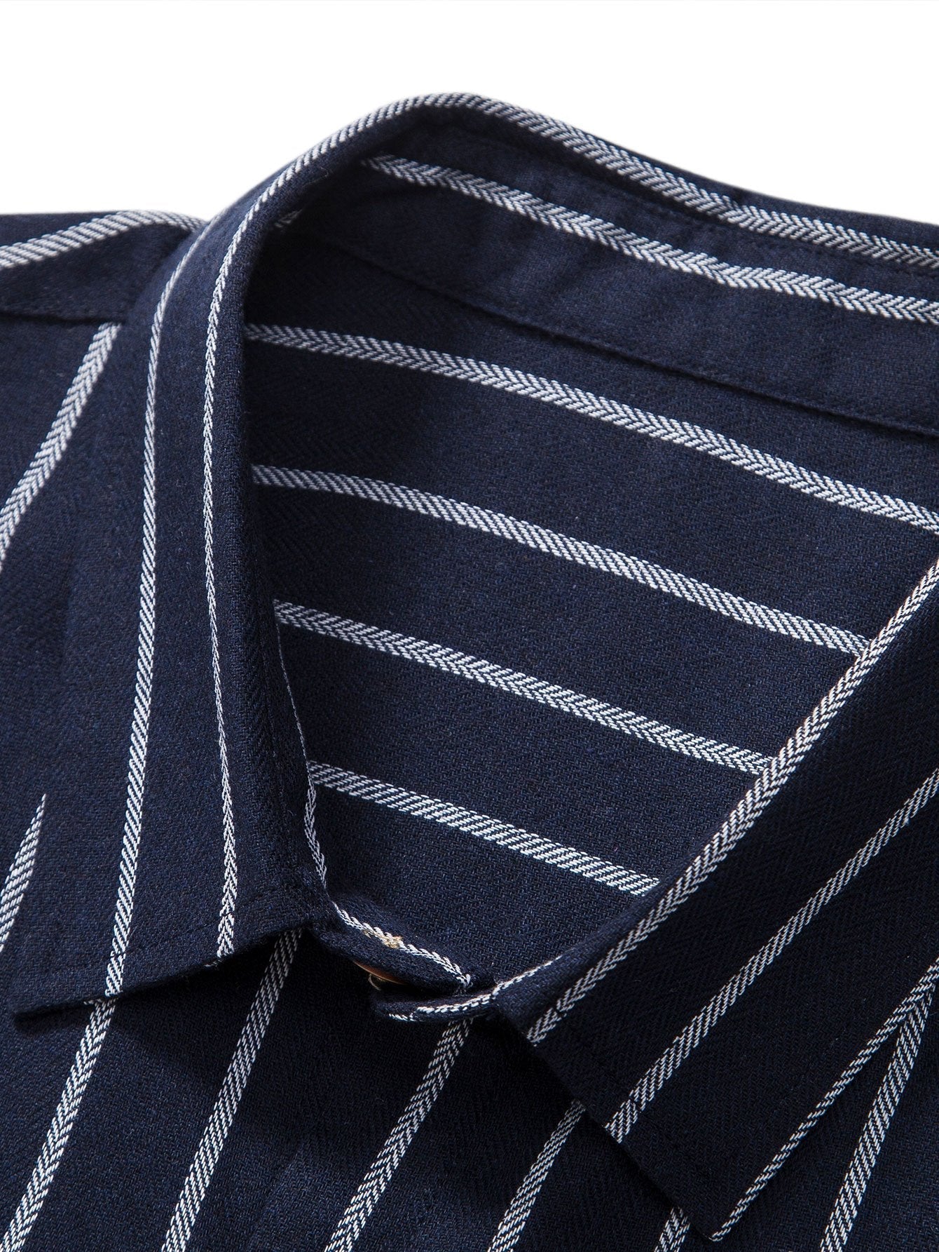 Striped Cotton Blend Button-Up Shirt with Straight-Leg Linen Trousers