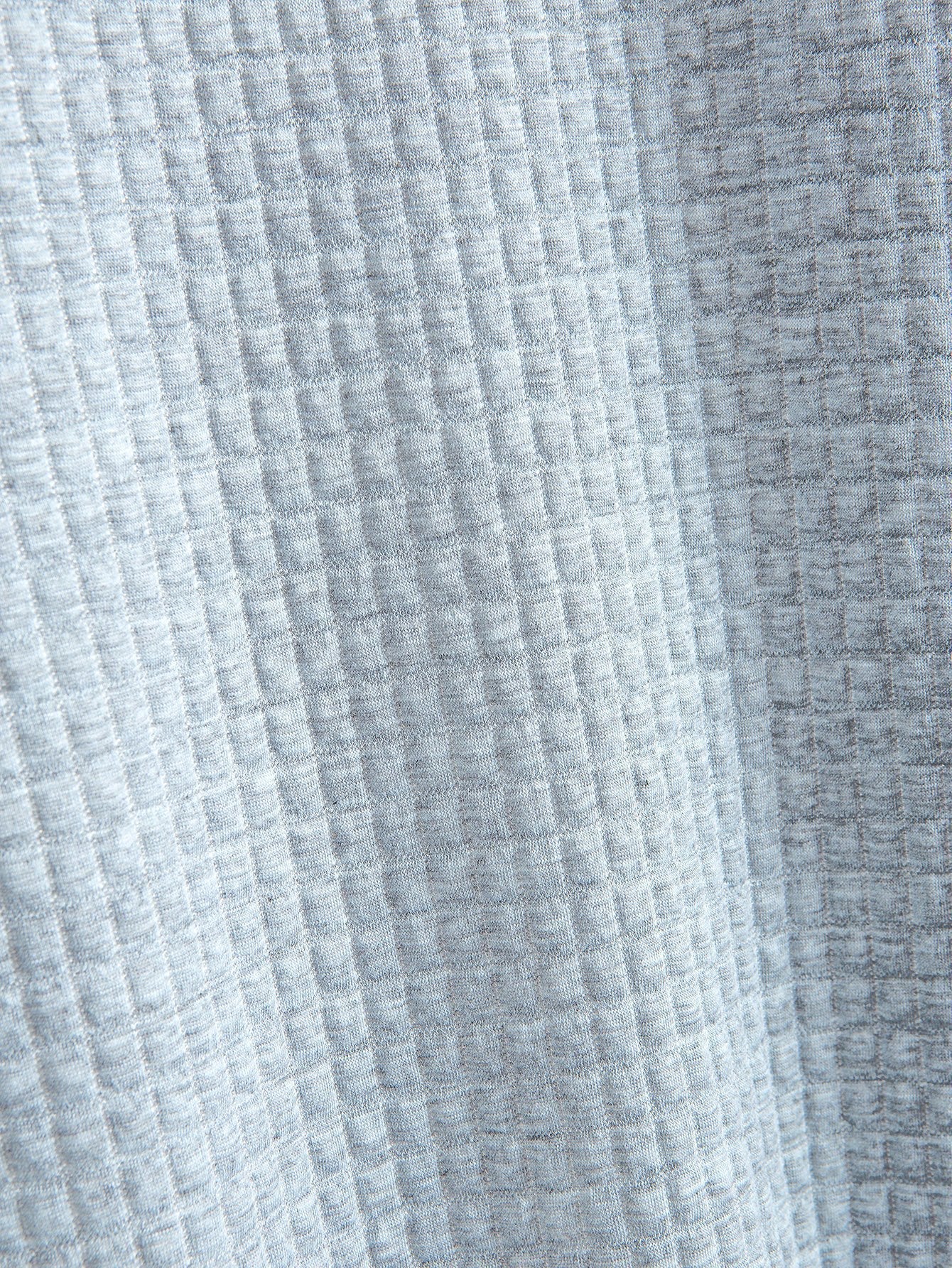 Short Sleeve Waffle Knit T-Shirt with Arc Hem