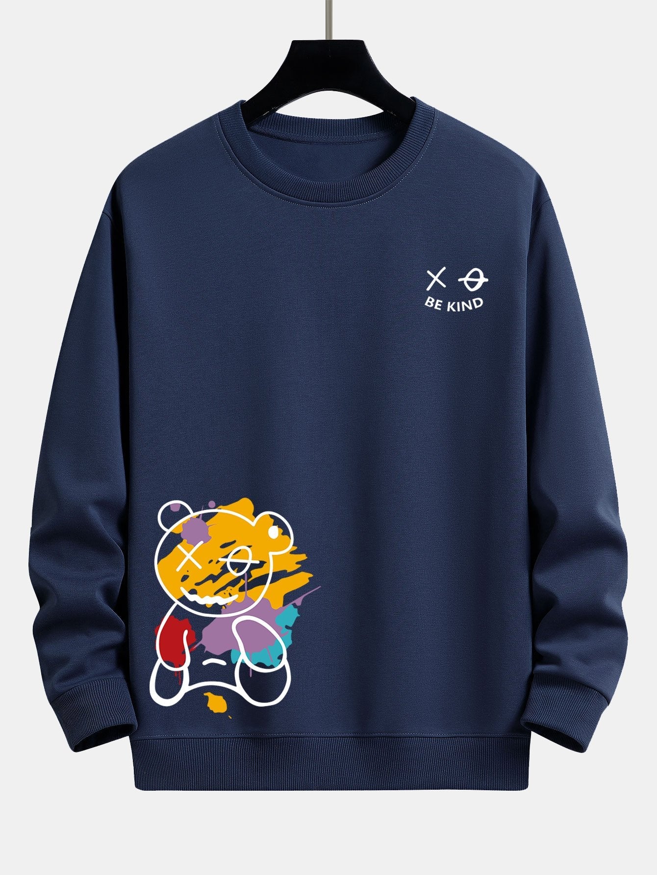 Relaxed Fit Sweatshirt with Graffiti Bear Design
