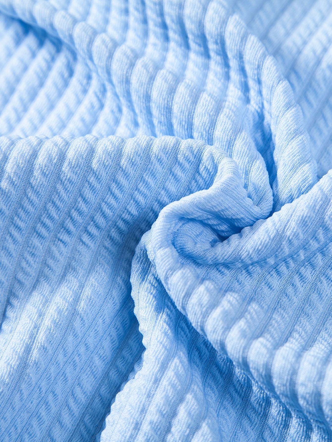 Ribbed Button-Up Shirt and Shorts Set in Muscle Fit