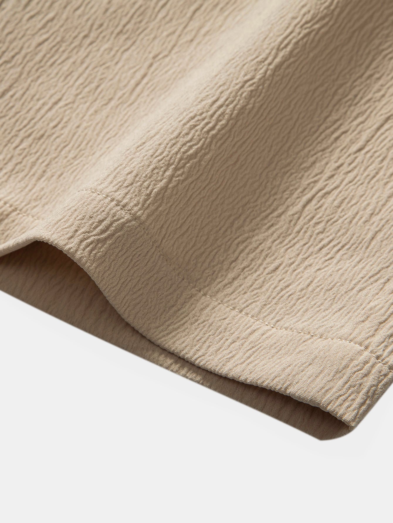 Linen-Rayon Blend Button-Up Shirt with Wrinkle-Textured Straight-Leg Pants