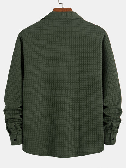 Waffle Weave Button-Up Shirt
