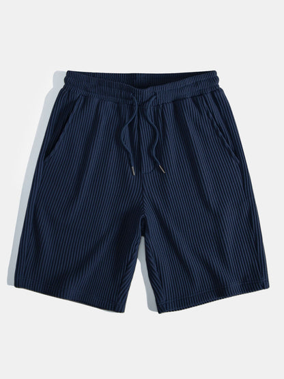 Chemise boutonnée gaufrée avec short gaufré à cordon assorti