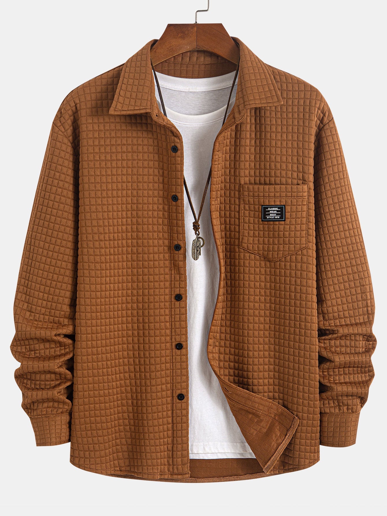 Camicia abbottonata in maglia a nido d'ape