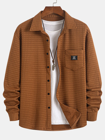 Camicia abbottonata in maglia a nido d'ape