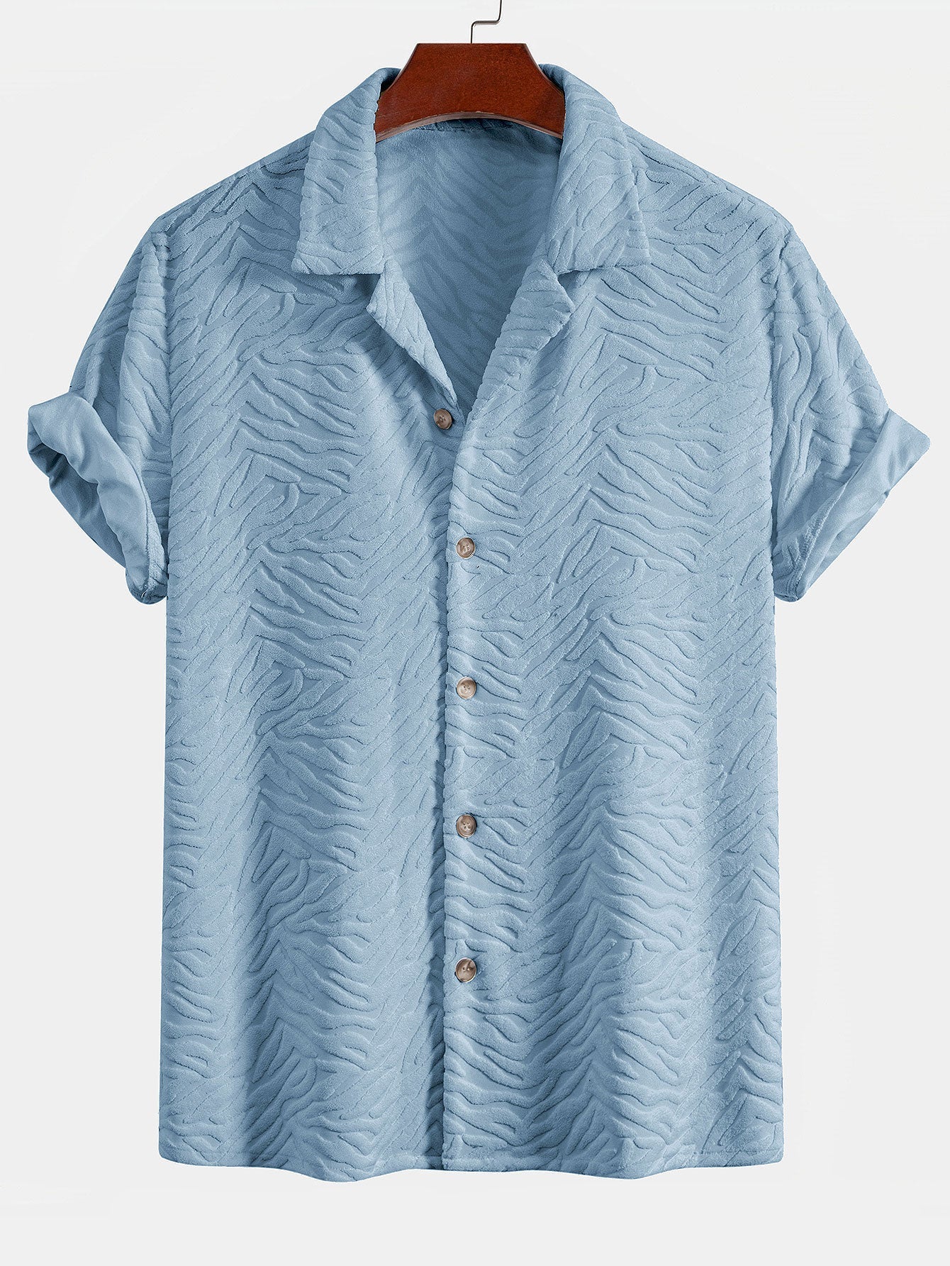 Animal Print Terry Cuban Shirt