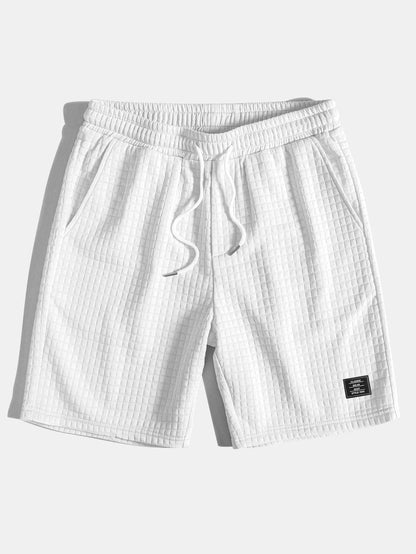 Short Sleeve Waffle Knit Arc Hem Tee with Matching Shorts