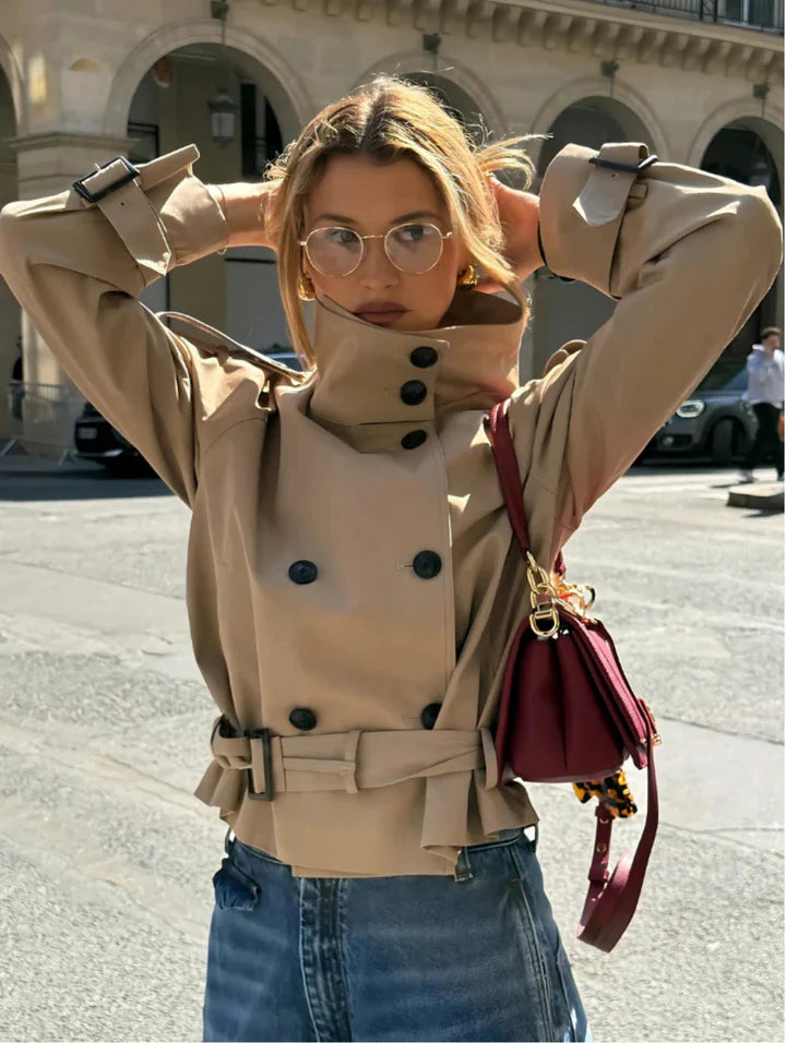 Cropped trench coat