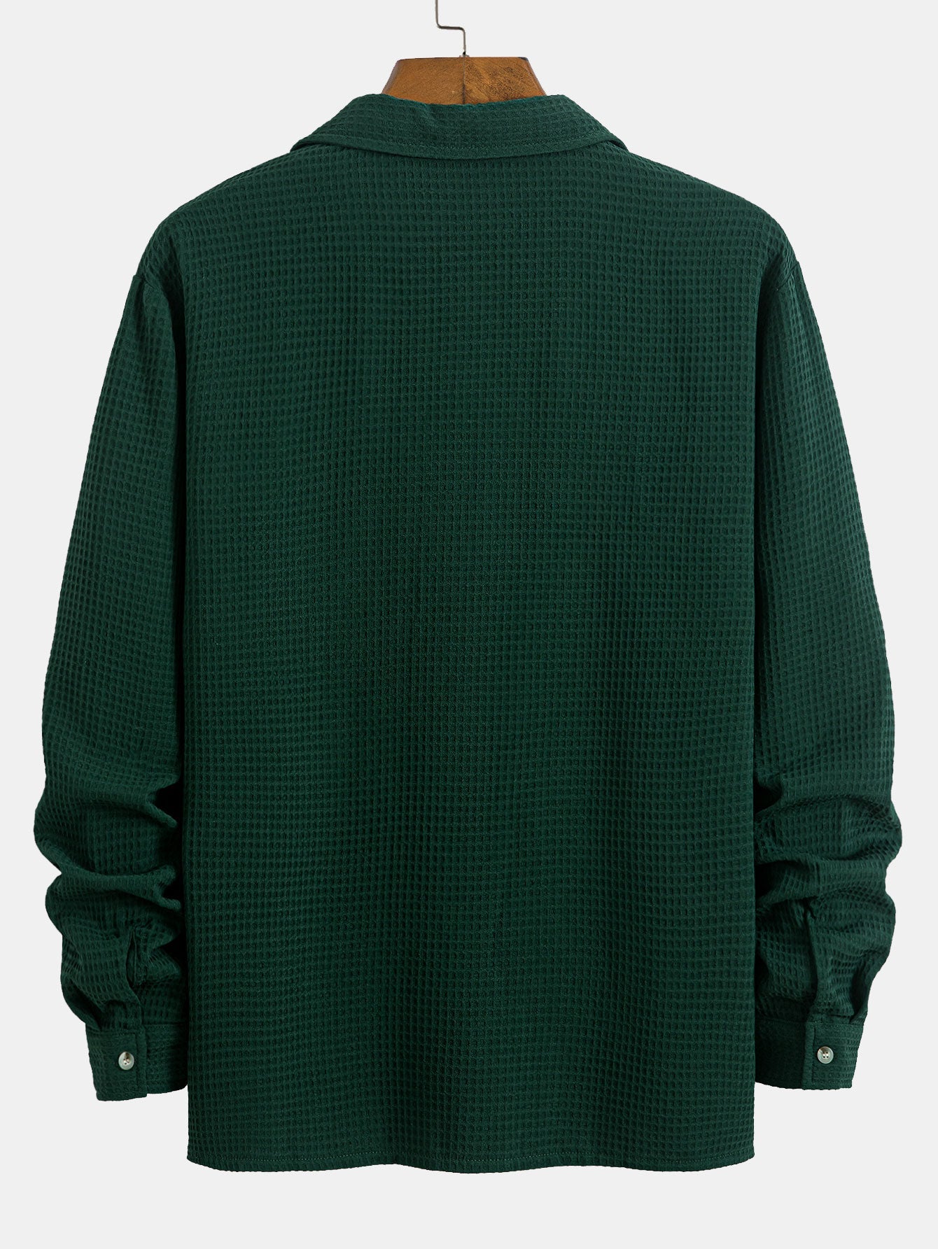 Camicia a maniche lunghe in maglia a nido d'ape con colletto cubano