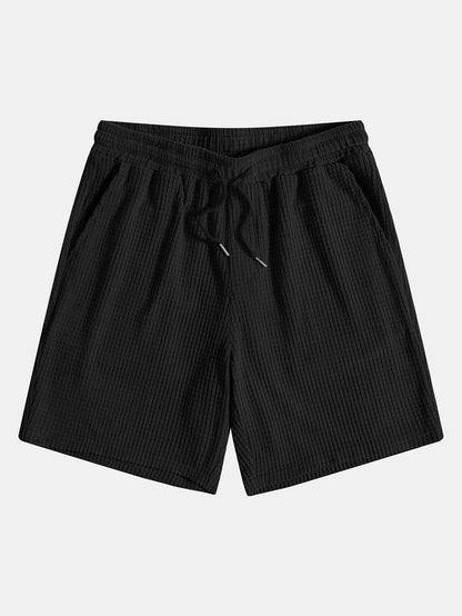 Completo camicia e pantaloncini in maglia a nido d'ape con bottoni