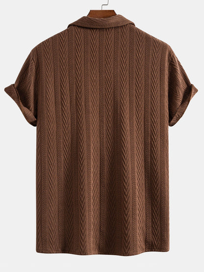 Textured Jacquard Cuban-Style Shirt