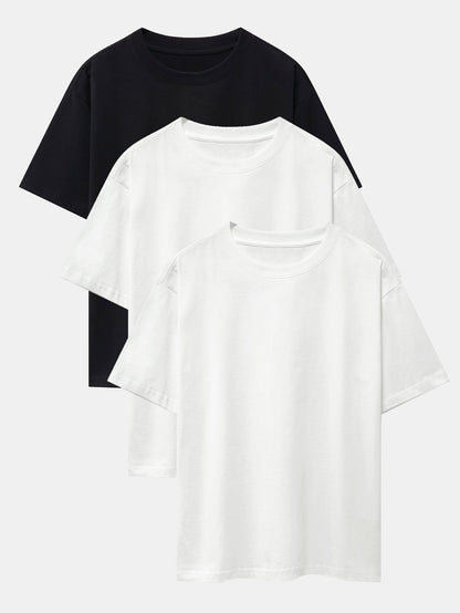 Set of 3 Oversized Heavyweight Drop Shoulder T-Shirts