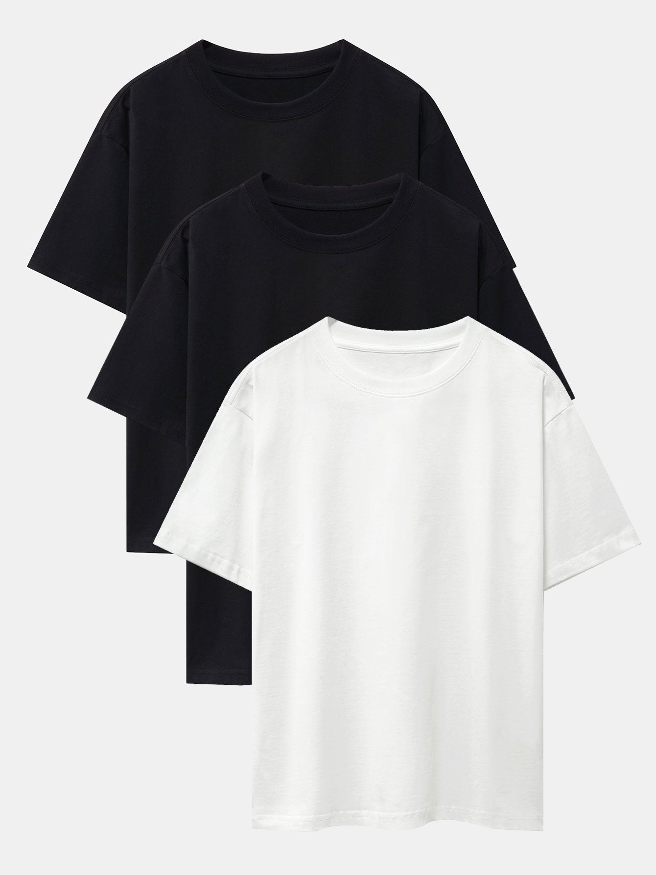 Set of 3 Oversized Heavyweight Drop Shoulder T-Shirts