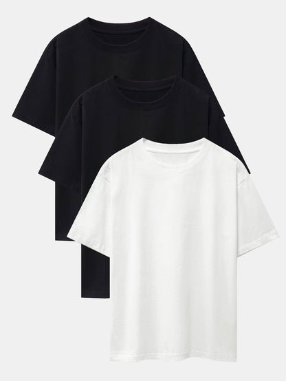 Set of 3 Oversized Heavyweight Drop Shoulder T-Shirts