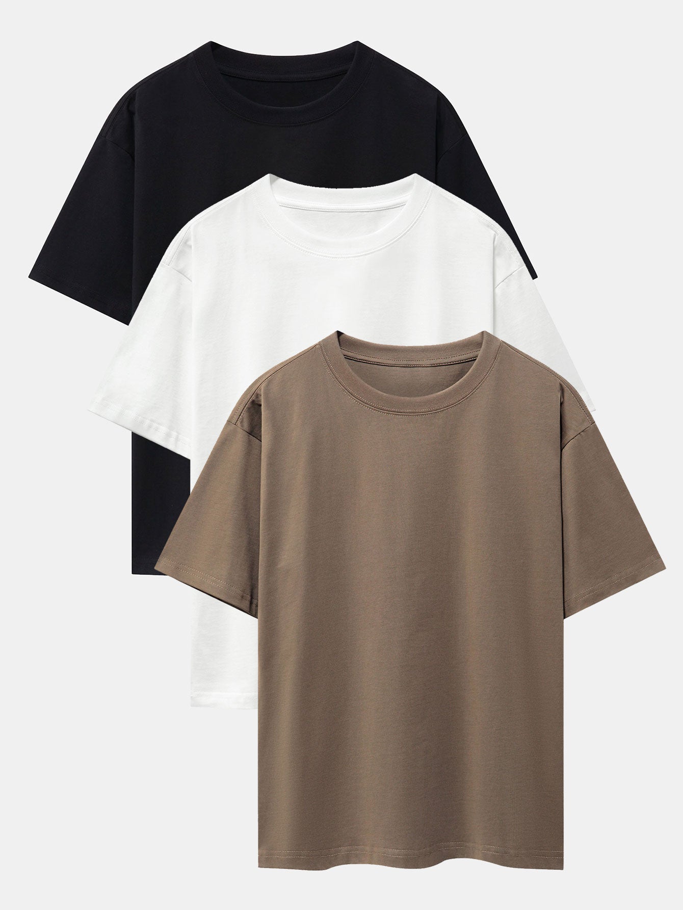 Set of 3 Oversized Heavyweight Drop Shoulder T-Shirts