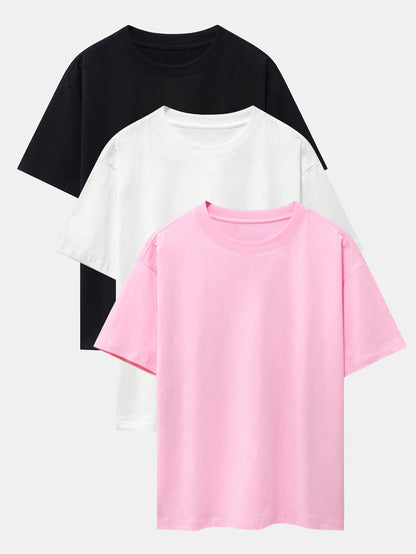 Set of 3 Heavyweight Oversized Drop Shoulder T-Shirts