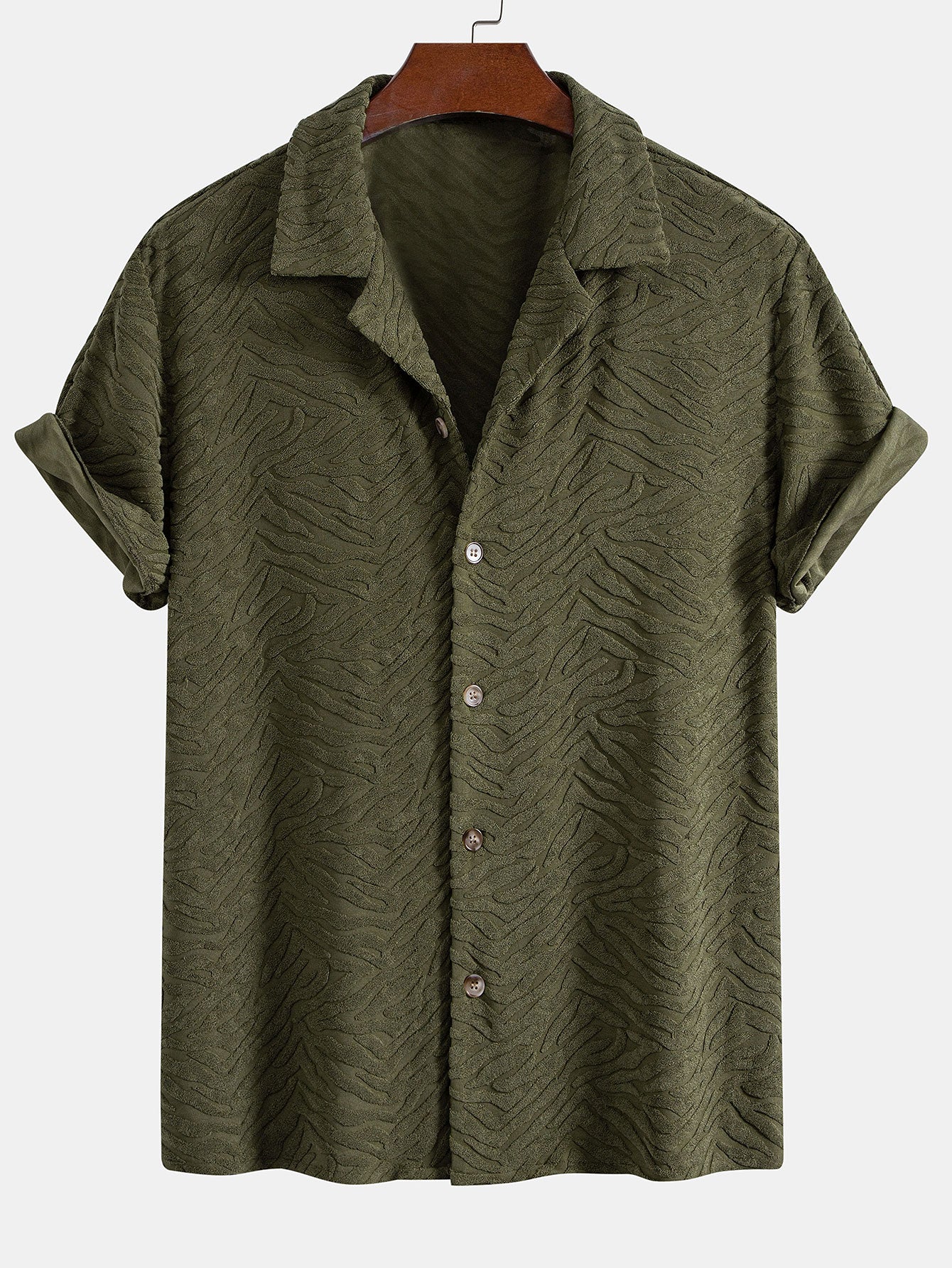 Animal Print Terry Cuban Shirt