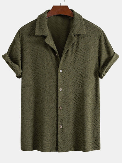 Animal Print Terry Cuban Shirt