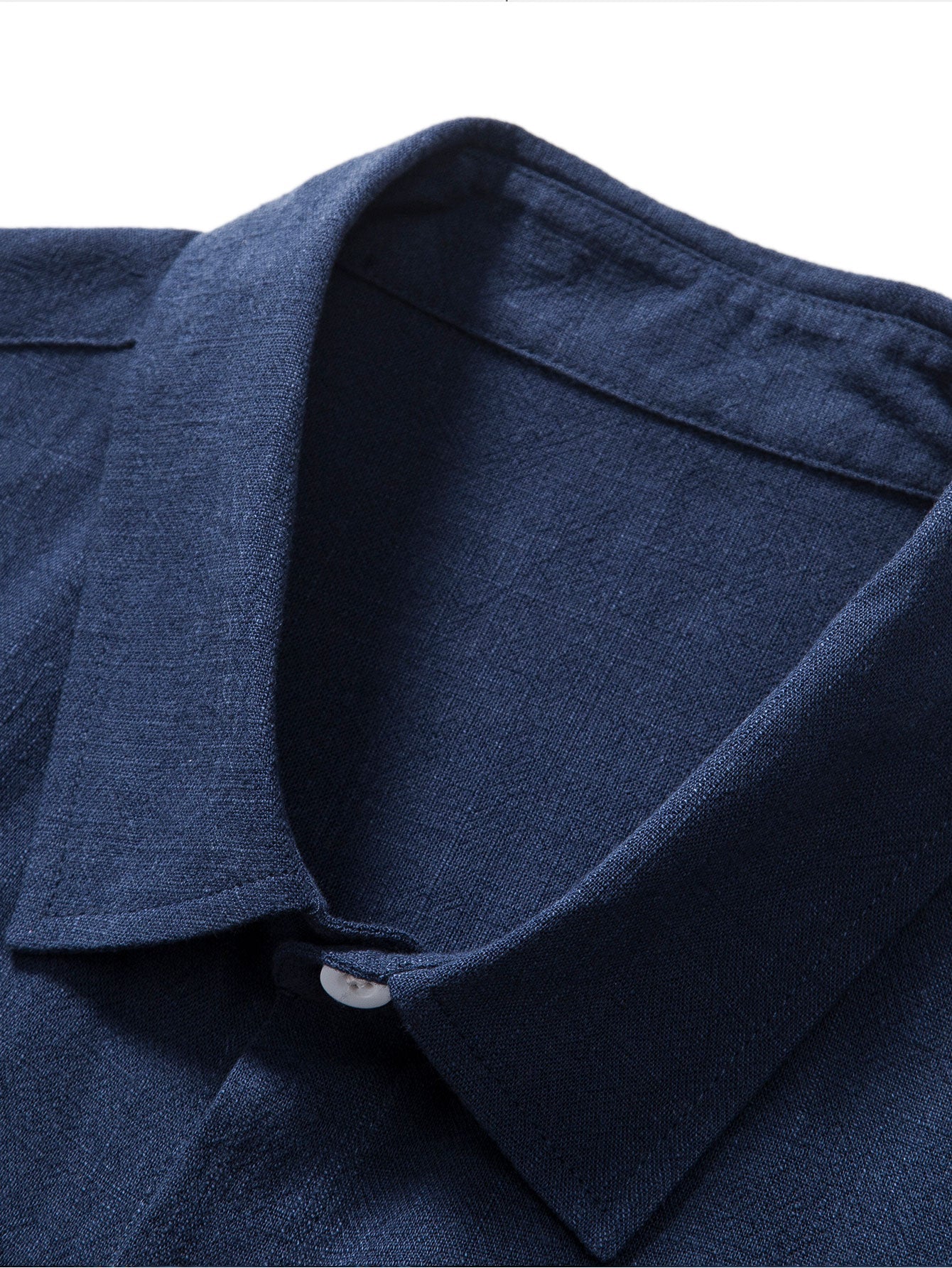 Button-Up Shirt and Drawstring Shorts Set in Linen-Rayon Blend