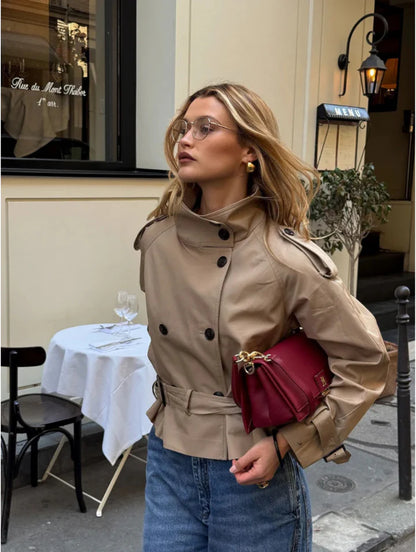 Cropped trench coat