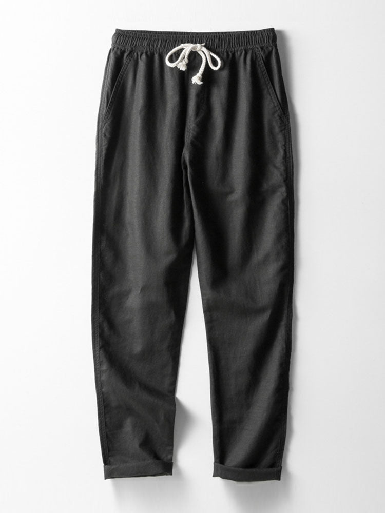Classic Straight-Leg Linen Trousers