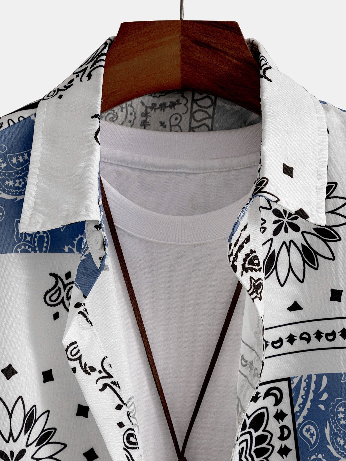 Paisley Print Button-Up Shirt with Swim Shorts - Unique Pattern Design
