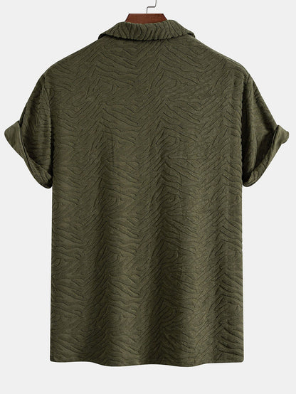 Animal Print Terry Cuban Shirt