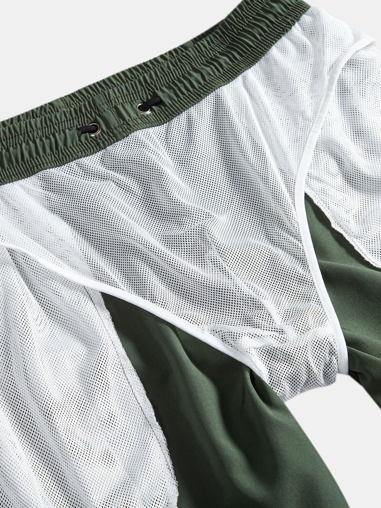 Button-Up Shirt & Swim Shorts Set with Palm Tree Color Block Design