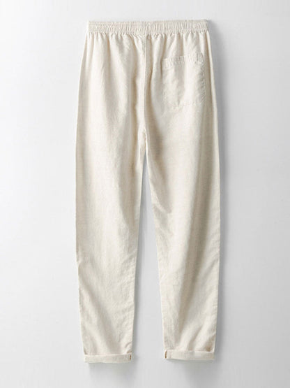 Classic Linen Straight-Leg Trousers