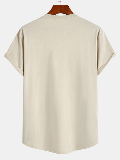 Set of 3 Essential Cotton Arc Hem T-Shirts