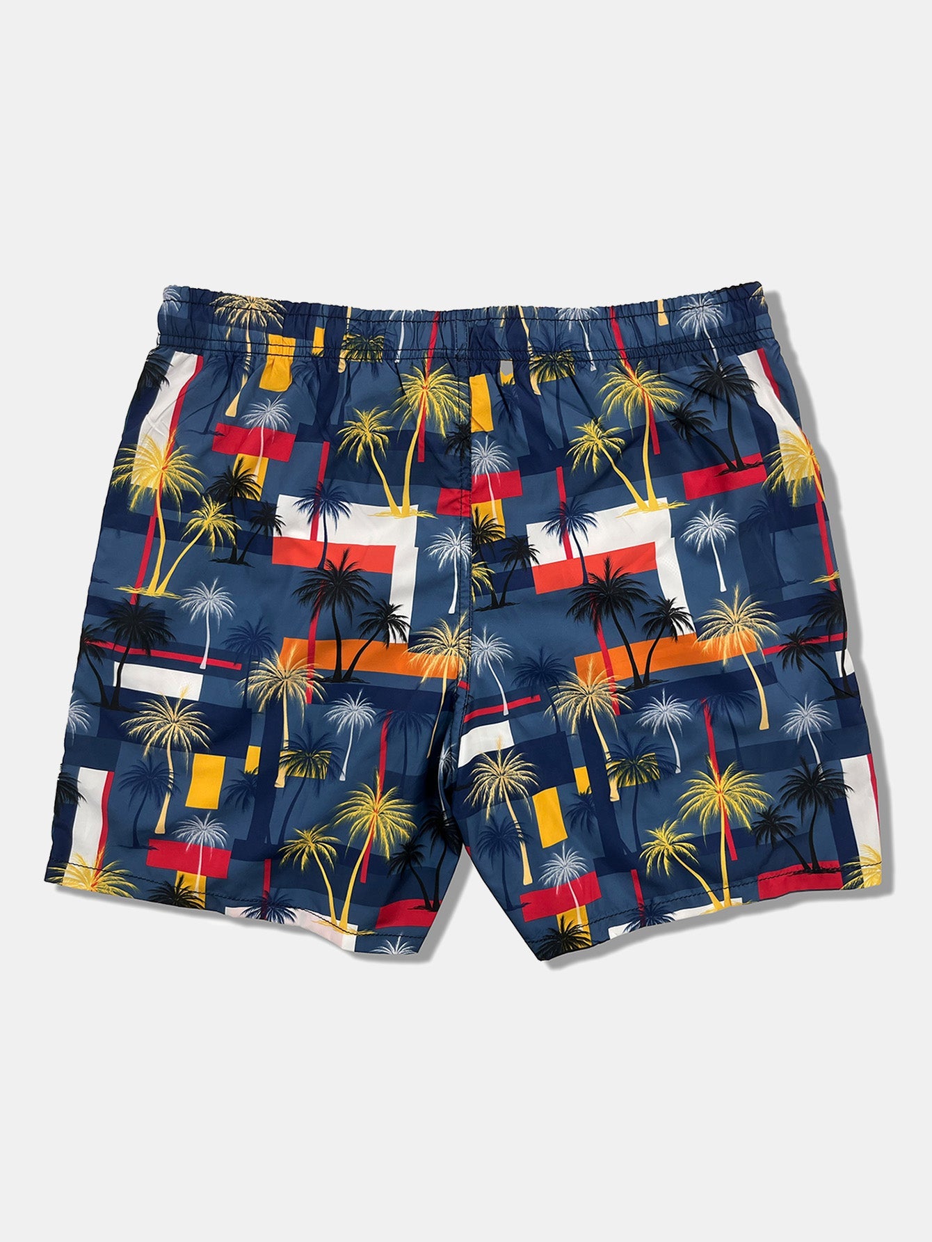 Baumwoll-T-Shirt mit klassischer Passform und Palmen-Print &amp; Badeshorts mit Farbblock-Palm