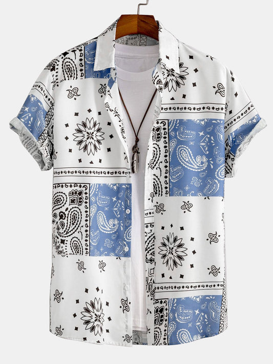 Camicia con bottoni e stampa Paisley