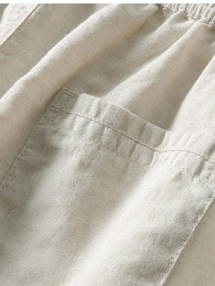 Classic Linen Straight-Leg Trousers
