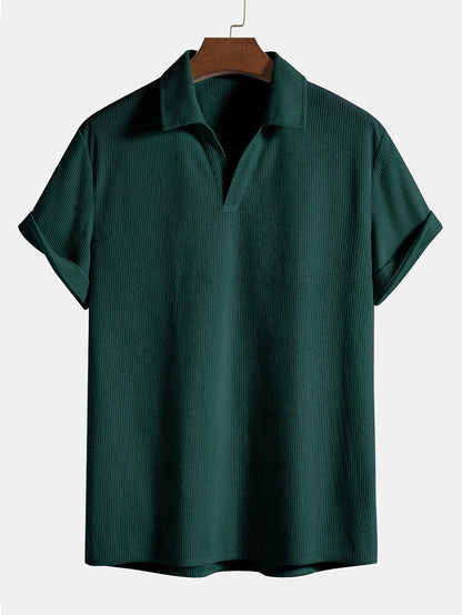 Short Sleeve Corduroy Polo and Matching Corduroy Shorts Set