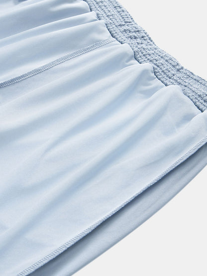 Completo camicia e pantaloncini cubani con trama a nido d'ape