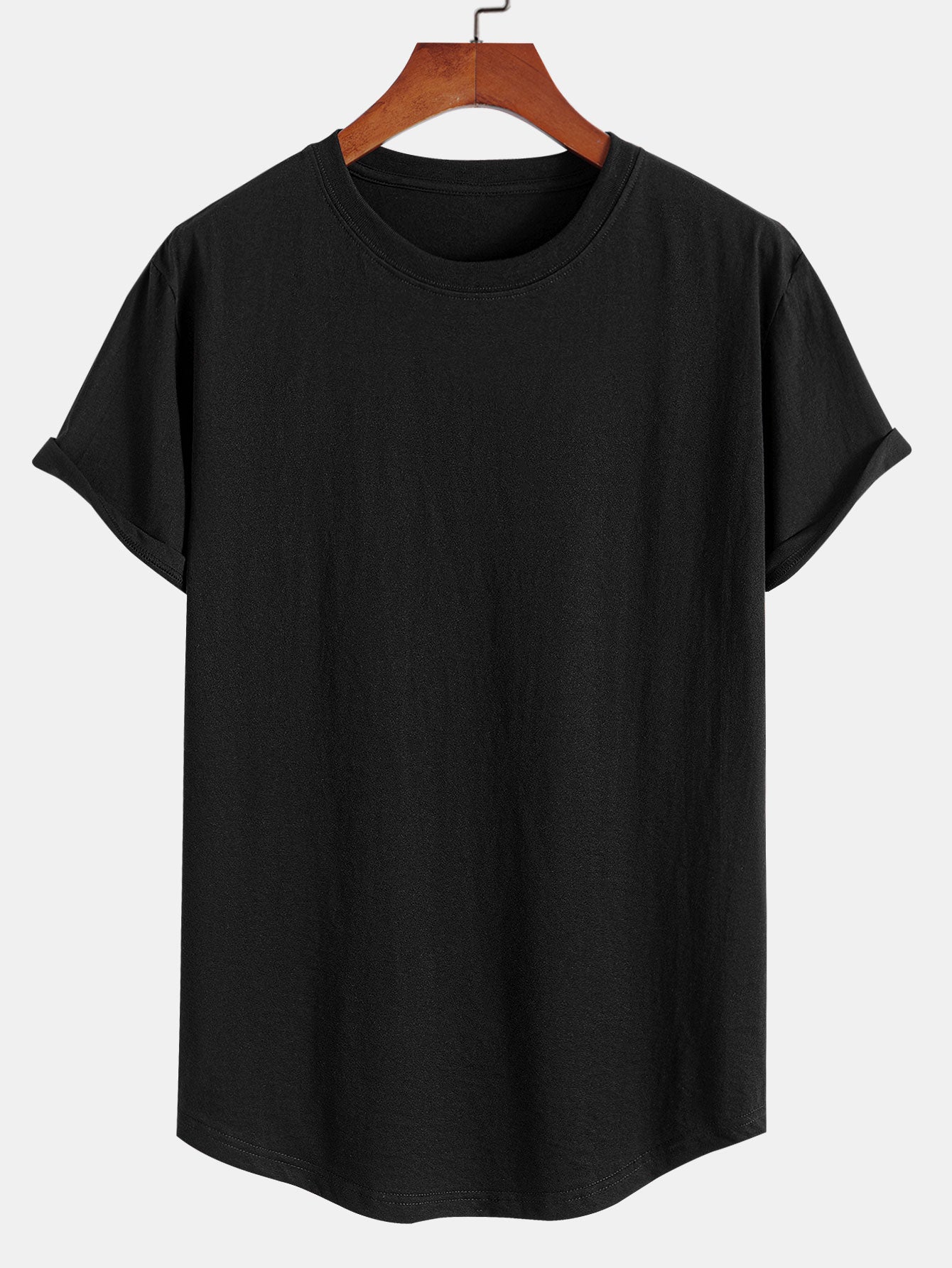 Set of 3 Essential Cotton Arc Hem T-Shirts