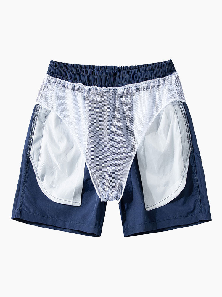 Men's Mid-Length Drawstring Swim Trunks