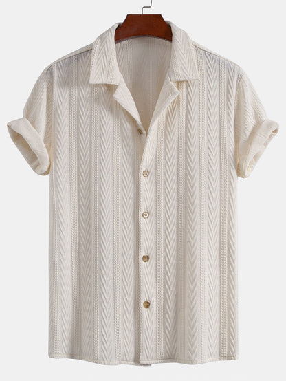 Textured Jacquard Cuban-Style Shirt