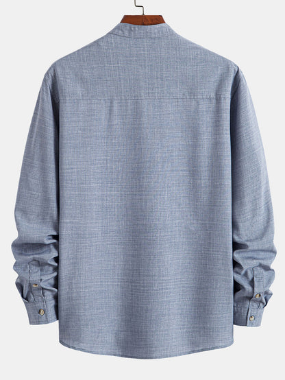 Long Sleeve Shirt with Stand Collar