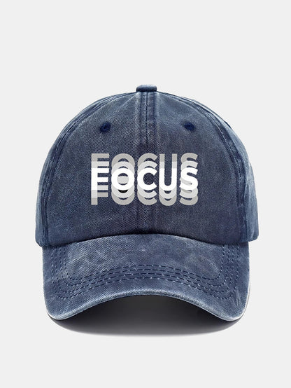 Gradient Washed Baseball Cap with Focus Print
