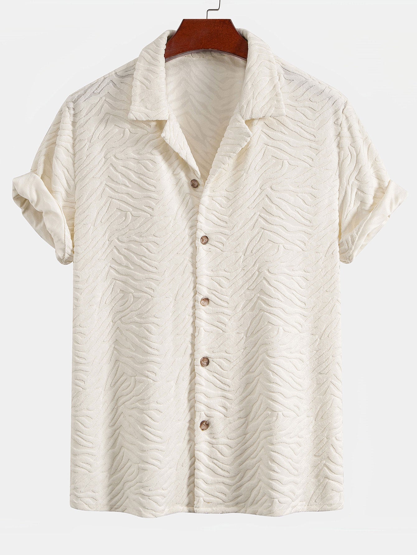 Animal Print Terry Cuban Shirt