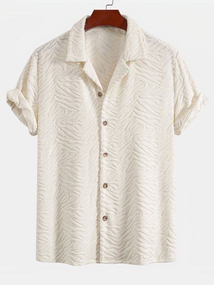 Animal Print Terry Cuban Shirt