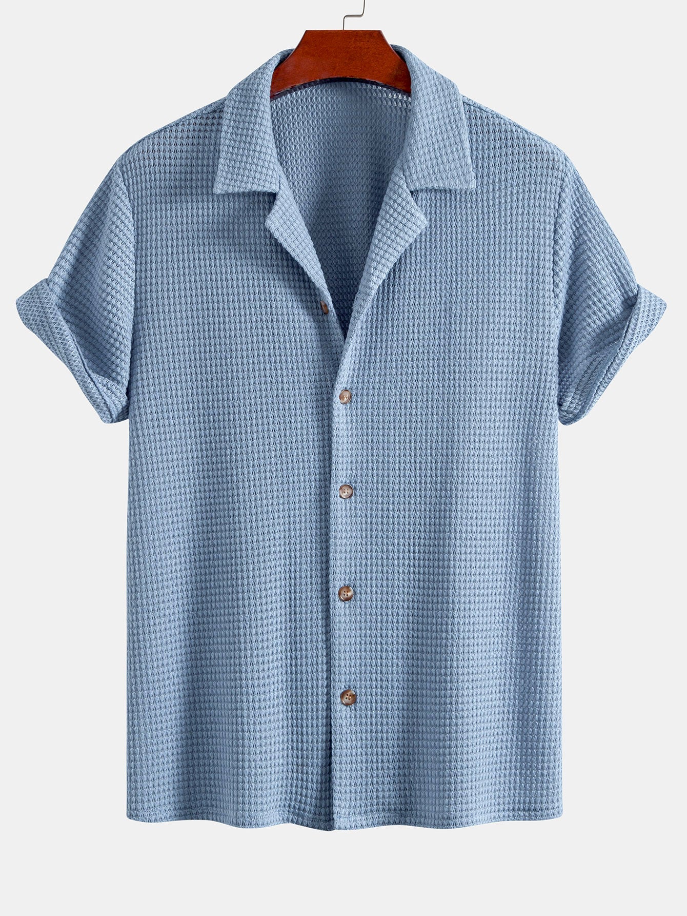 Completo camicia e pantaloncini cubani con trama a nido d'ape