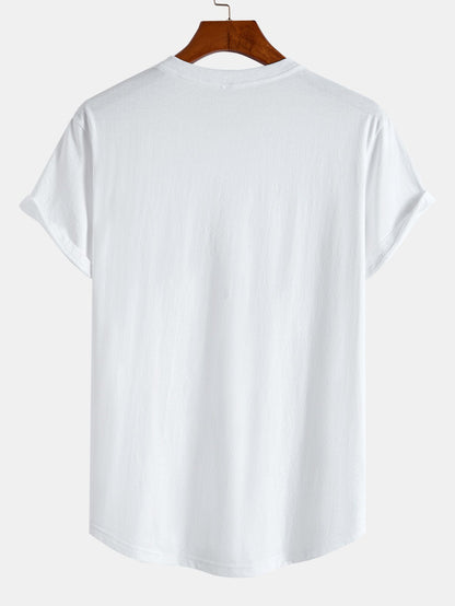 T-shirt con orlo ad arco e stampa Tokyo Ukiyo-e in cotone